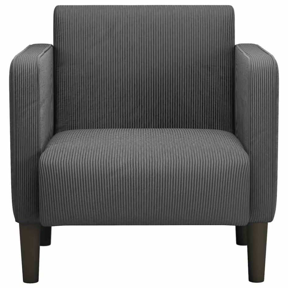 Sillón con reposabrazos gris oscuro 54 cm tejido de