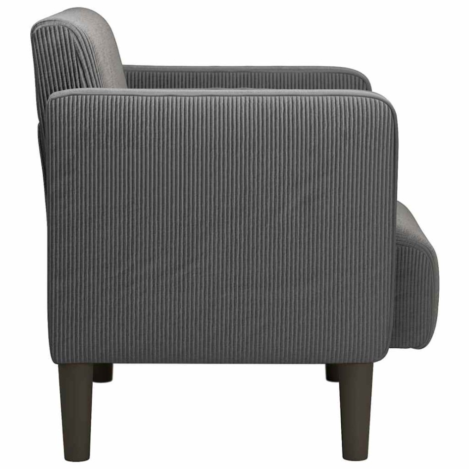 Sillón con reposabrazos gris oscuro 54 cm tejido de