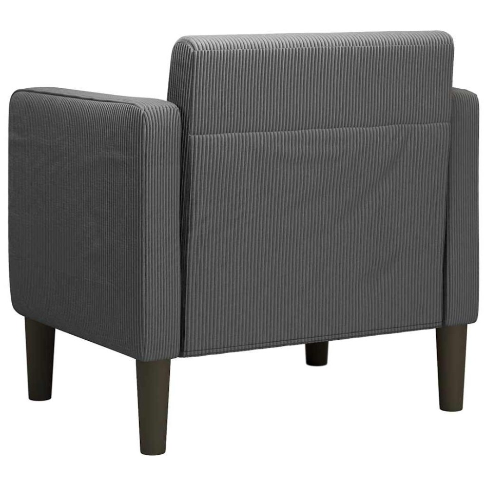 Sillón con reposabrazos gris oscuro 54 cm tejido de