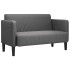 Sofá Loveseat gris oscuro 109 cm tejido de