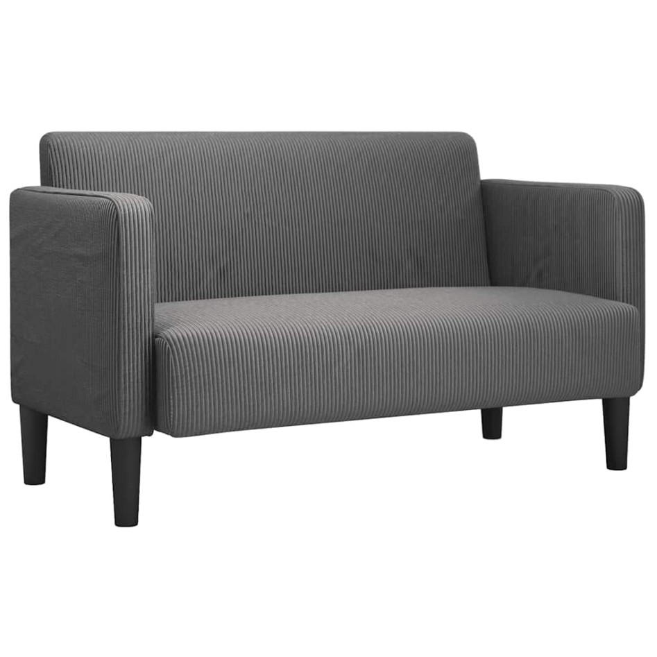 Sofá Loveseat gris oscuro 109 cm tejido de