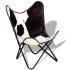 Silla mariposa de cuero auténtico negro y