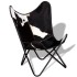 Silla mariposa de cuero auténtico negro y