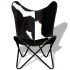 Silla mariposa de cuero auténtico negro y