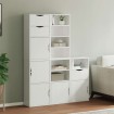 Armarios auxiliares 5 uds ODDA blanco 40x24x79 cm madera pino