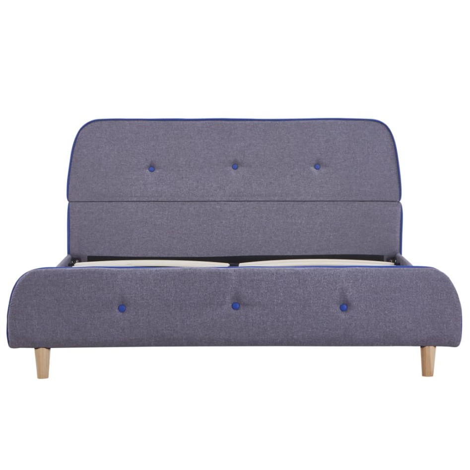 Estructura de cama sin colchón de tela gris claro 135x190