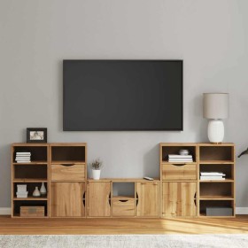 Muebles de TV 5 uds. con almacenaje ODDA madera maciza