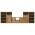 Muebles de TV 5 uds. con almacenaje ODDA madera maciza
