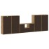 Muebles de TV 5 uds. con almacenaje ODDA madera maciza