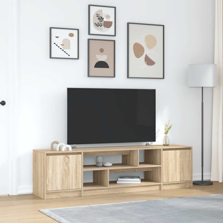 Mueble de TV de roble Sonoma 188,5x41x50 cm Madera