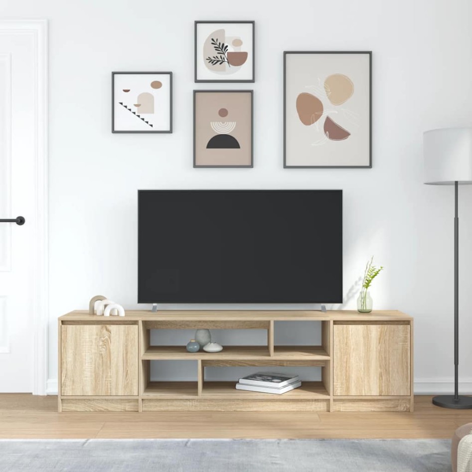Mueble de TV de roble Sonoma 188,5x41x50 cm Madera