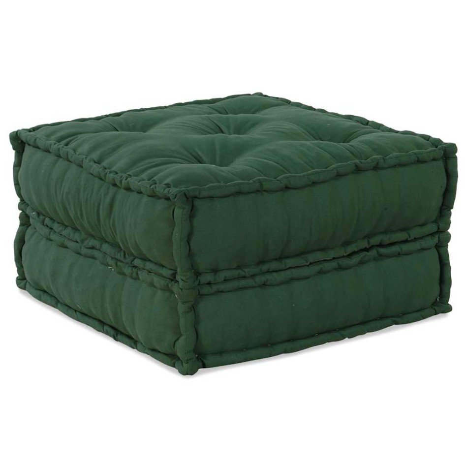 Puff modular de tela verde 70x70x36