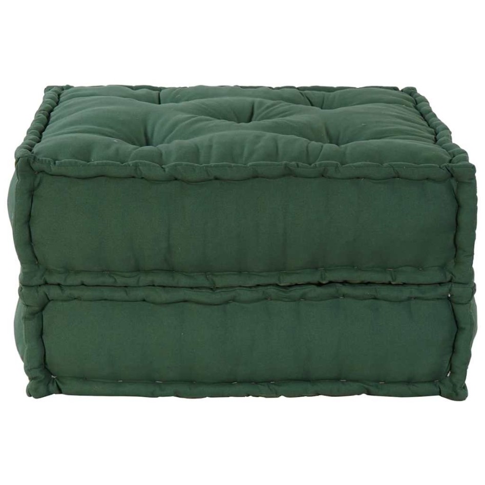 Puff modular de tela verde 70x70x36