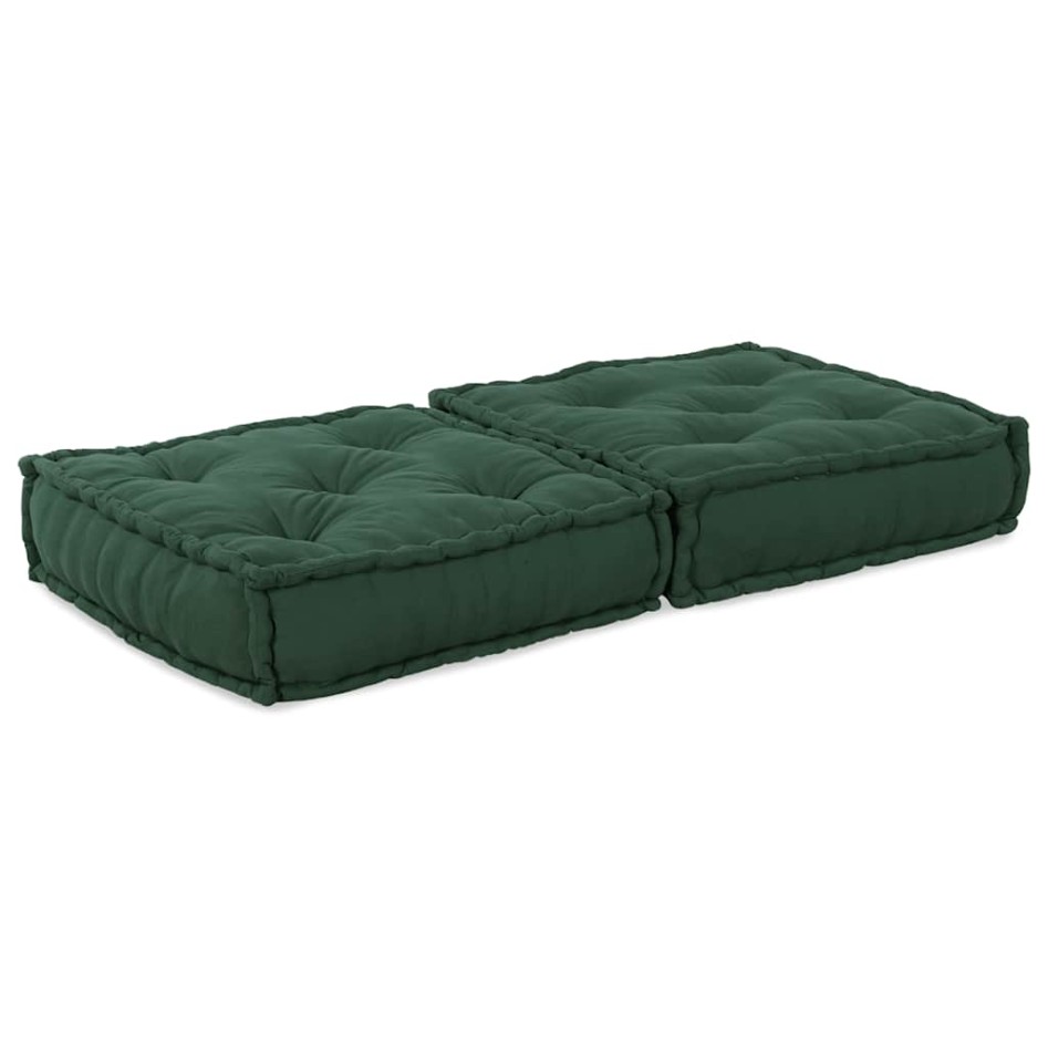 Puff modular de tela verde 70x70x36