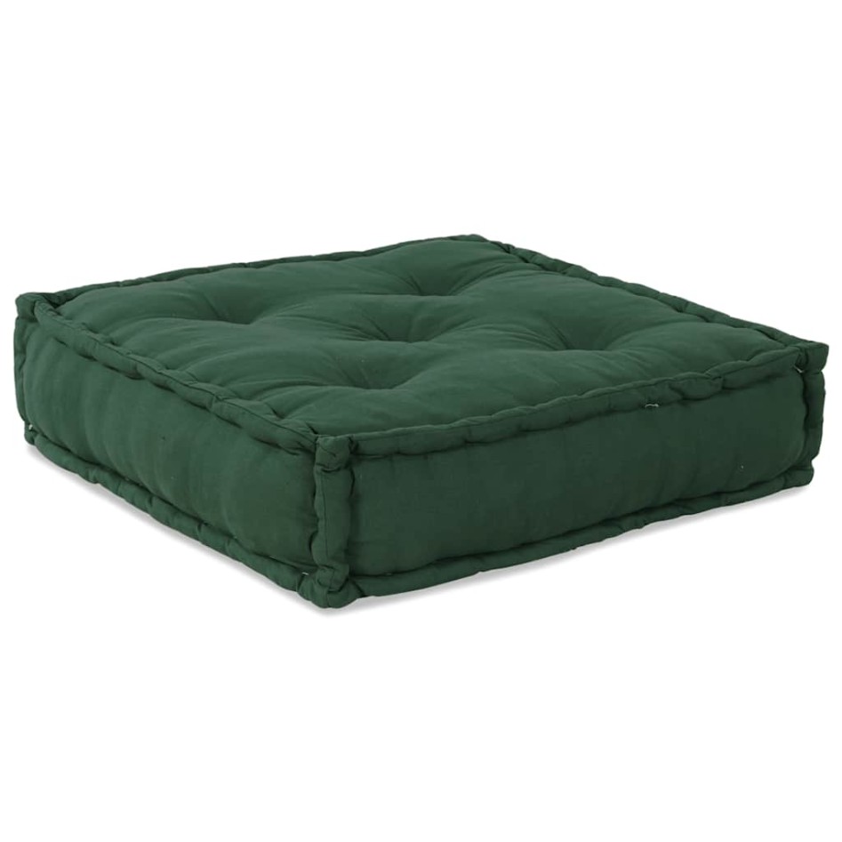 Puff modular de tela verde 70x70x36