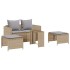 Set de muebles de jardín con cojines apilables 5 pzas