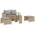 Set de muebles de jardín con cojines apilables 5 pzas