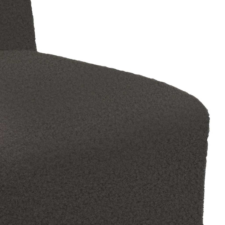 Sillón de sofá gris oscuro 55 cm tejido imitación lana