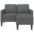 Sofá de 2 plazas con chaise longue en forma L gris oscuro