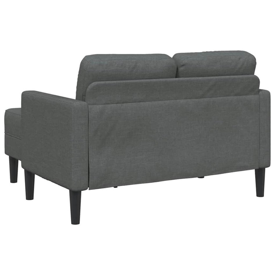 Sofá de 2 plazas con chaise longue en forma L gris oscuro