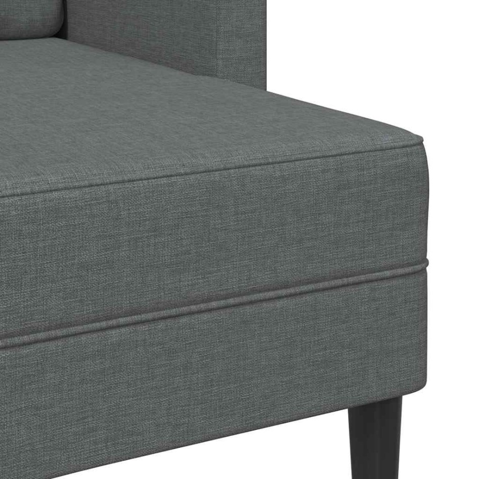 Sofá de 2 plazas con chaise longue en forma L gris oscuro