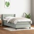 Cama box spring con colchón terciopelo gris claro 90x220
