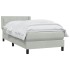Cama box spring con colchón terciopelo gris claro 90x220