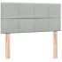 Cama box spring con colchón terciopelo gris claro 90x220