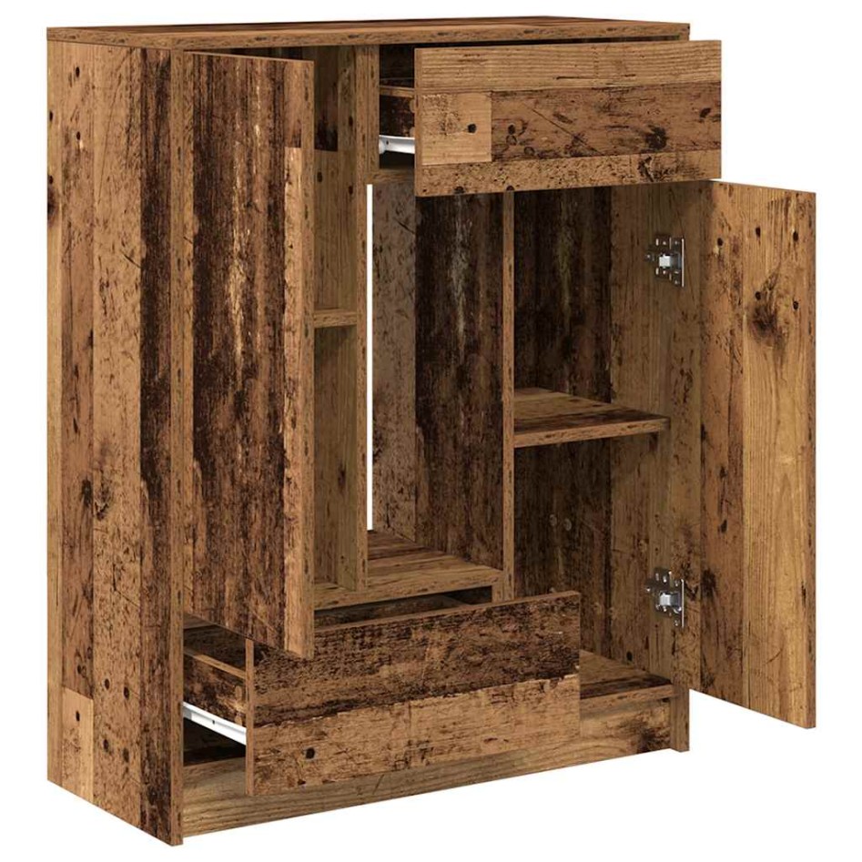 Aparador con cajones y puertas madera vieja 73x31x90