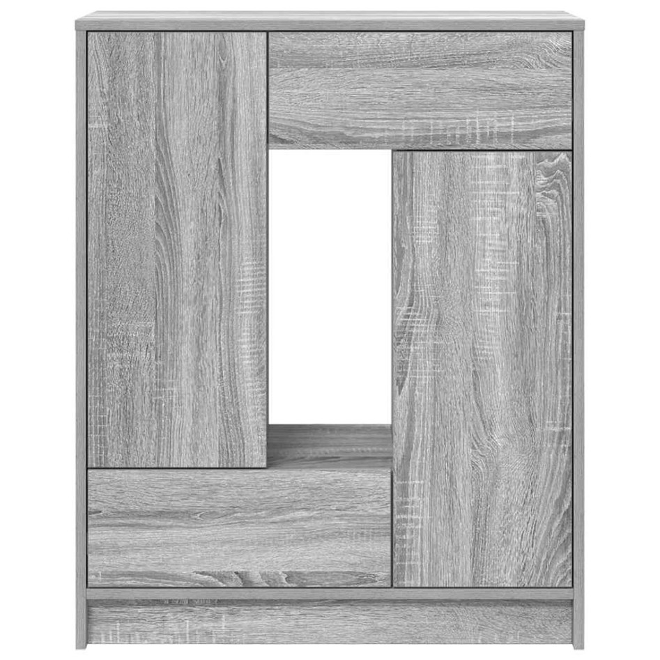 Aparador con cajones y puertas gris Sonoma 73x31x90