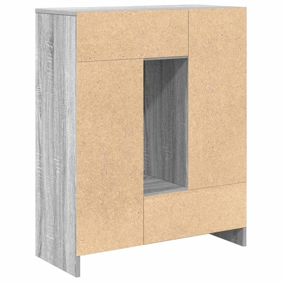 Aparador con cajones y puertas gris Sonoma 73x31x90