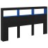 Cabecero de cama con LED roble negro 180x17x102