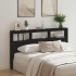 Cabecero de cama con LED roble negro 180x17x102