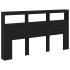 Cabecero de cama con LED roble negro 180x17x102
