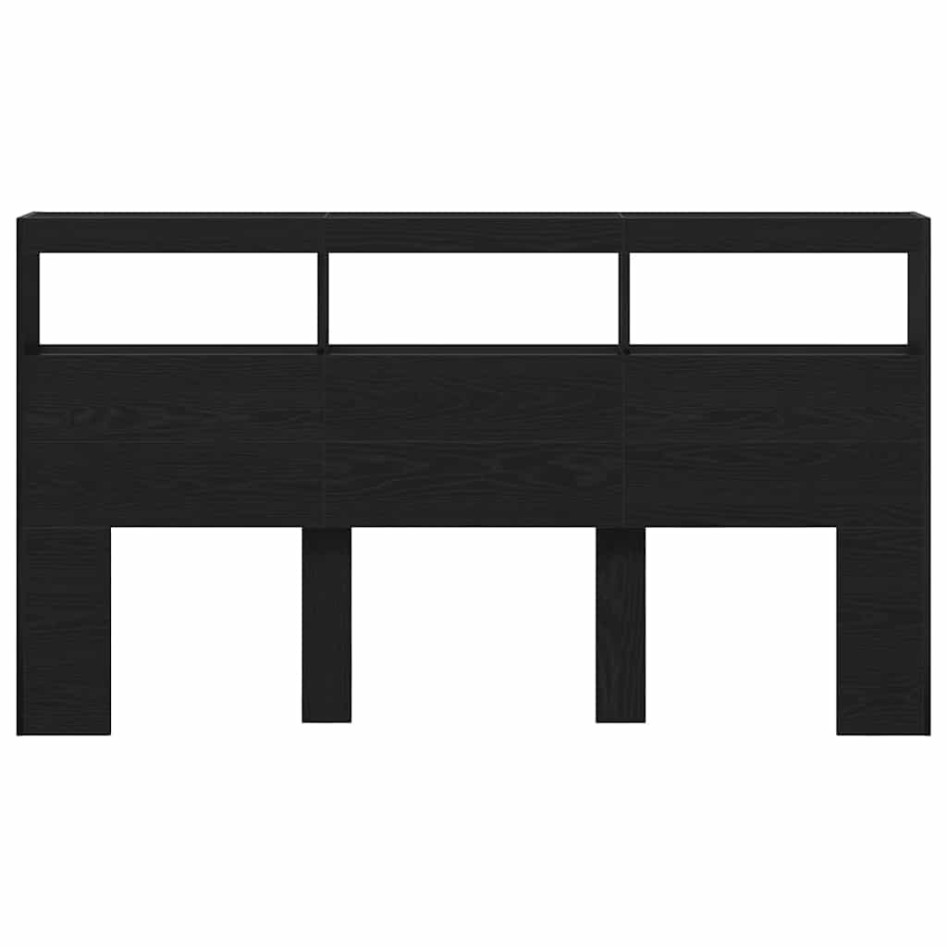 Cabecero de cama con LED roble negro 180x17x102