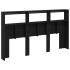 Cabecero de cama con LED roble negro 180x17x102