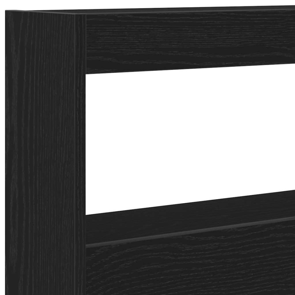 Cabecero de cama con LED roble negro 180x17x102