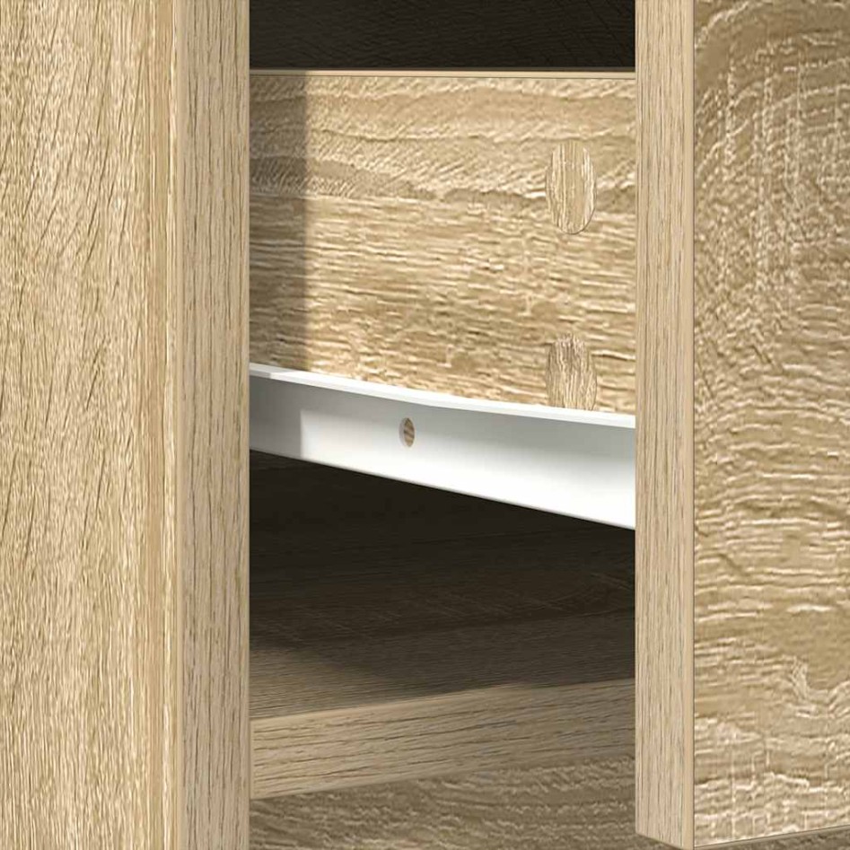 Aparador con cajones y puertas roble Sonoma 70,5x34x74,5