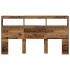 Cabecero de cama con LED madera vieja 180x17x102