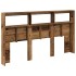Cabecero de cama con LED madera vieja 180x17x102