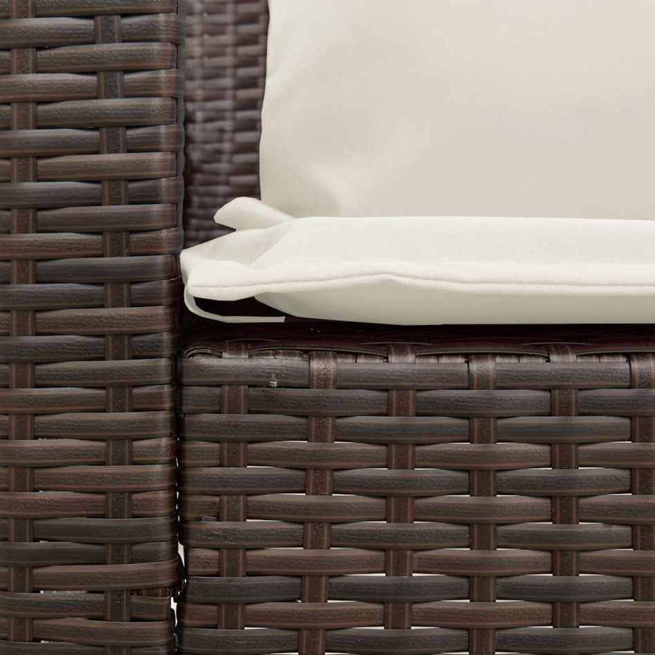 Sofá de jardín con cojines 5 plazas ratán sintético