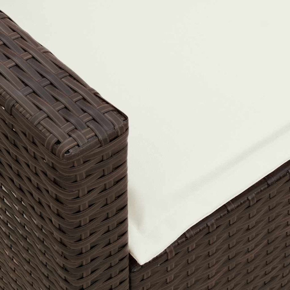 Sofá de jardín con cojines 5 plazas ratán sintético