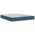 Estructura de cama otomana sin colchón tela azul 160x200
