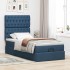 Cama otomana con colchón azul 90x200 cm
