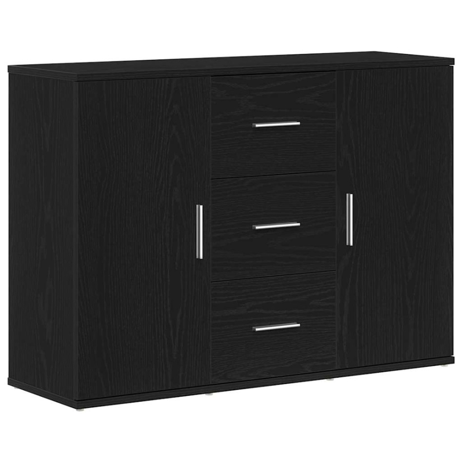 Aparador roble negro 91x29,5x65 cm madera de