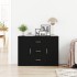 Aparador roble negro 91x29,5x65 cm madera de