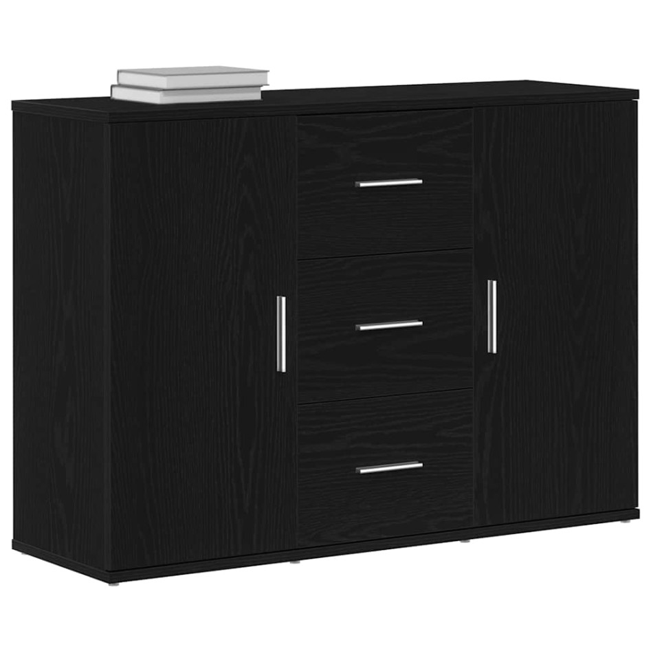 Aparador roble negro 91x29,5x65 cm madera de
