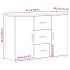 Aparador roble negro 91x29,5x65 cm madera de