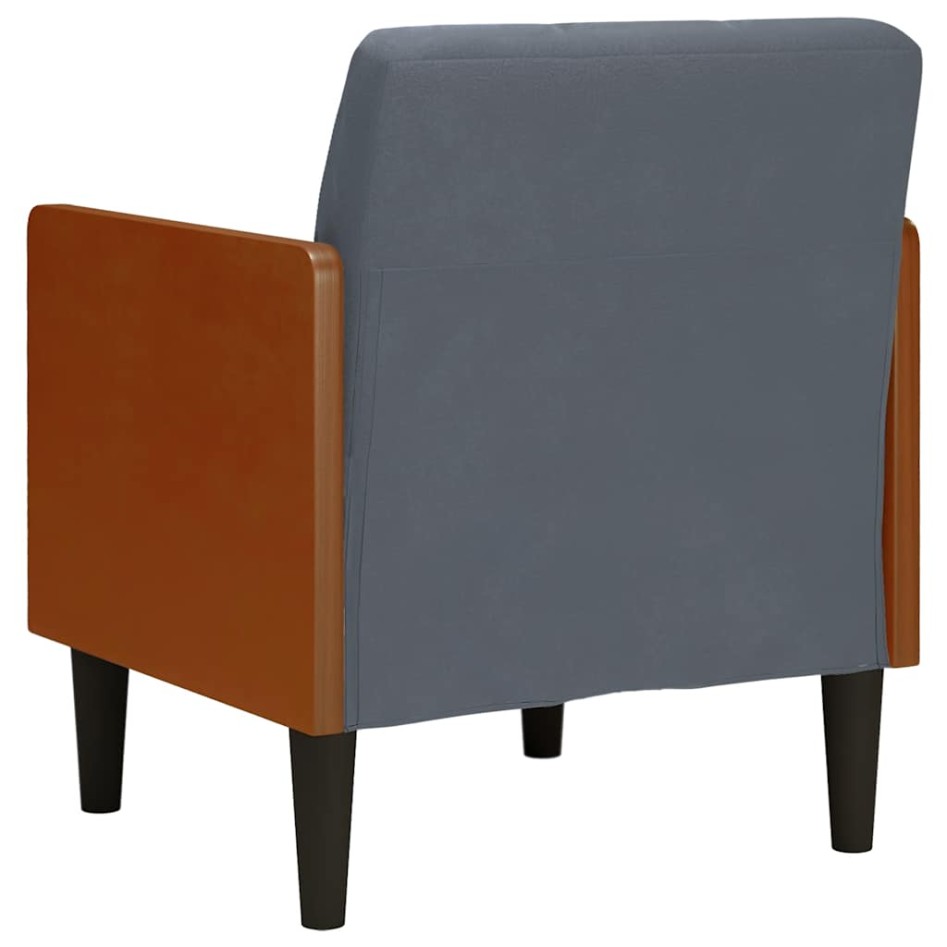 Sillón con reposabrazos Terciopelo Gris Oscuro 55