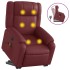 Sillón reclinable de masaje de pie cuero artificial rojo